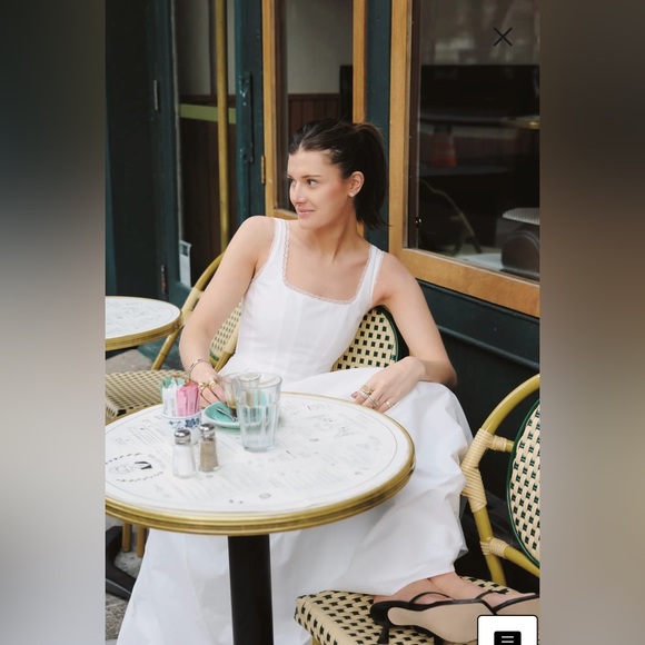 WAYF Lace Trim Stretch Cotton Midi Dress - Picture 2 of 12